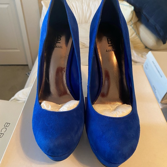 GUC Bakers blue suede platform heels, size 6 - Picture 2 of 4